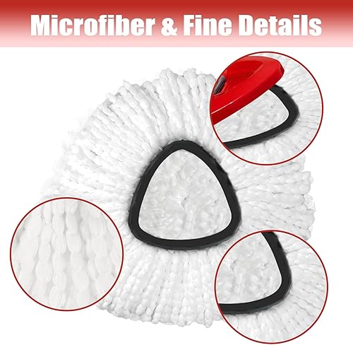 Miniatura 3 de Repuesto de cabezal de trapeador, 3 unidades de repuesto de fregona giratoria compatible con el sistema Ocedar Easywring de 1 tanque, gran potencia