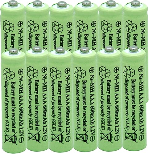QBLPOWER Baterías de luz solar AAA Triple A NIMH 600 mAh 12 V recargables para luces de jardín remotas ratones 12 piezas