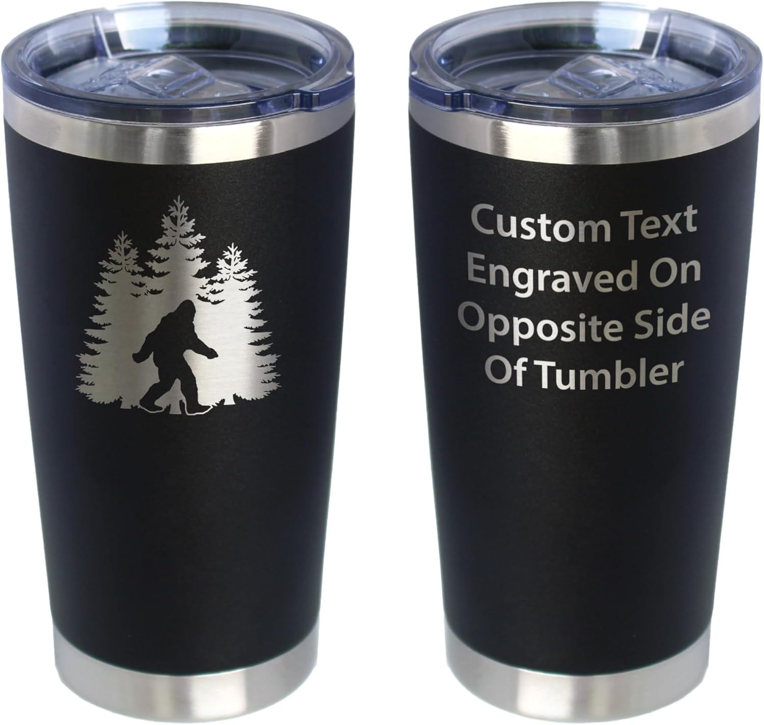 Custom Bigfoot - Personalized Insulated Coffee Tumbler Cup with Sliding Lid - Stainless Steel Insulated Mug - Funny Bigfoot Gifts for Sasquatch Enthusiasts