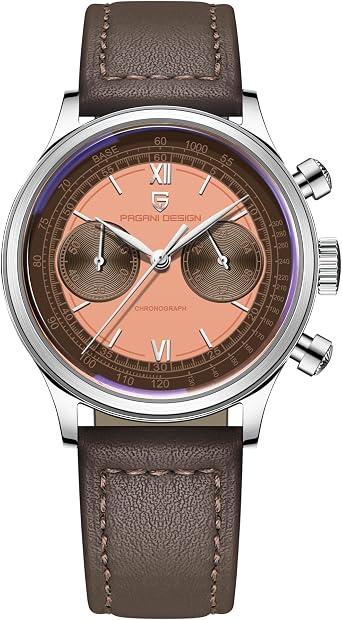 Pagani Design Luxury Men's Chronograph Watches Synthetic Sapphire VK64 Quartz Movement 200M Waterproof Leather Strap Vintage Analogue Wristwatch