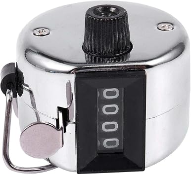 Hand Tally Counter 4-Digit Mechanical Palm Number Clicker with Finger Ring