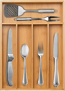 Secura Kitchen Drawer Organizer  Bamboo Utensil Holder Cutlery Makeup Jewelry Si - Compare price