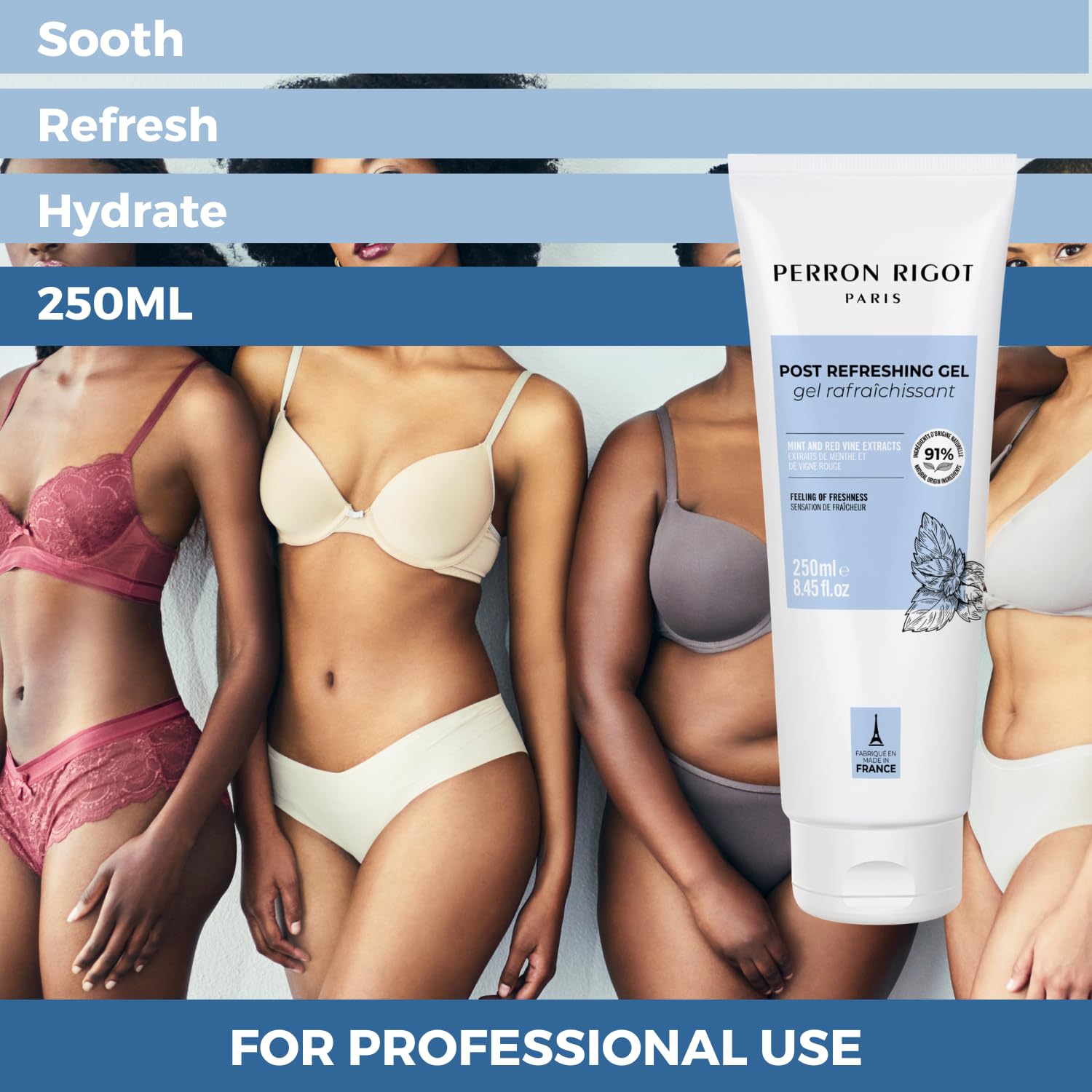 Cirepil by Perron Rigot - Post-Wax Refreshing Gel - 8.45 fl.oz Tube, New Formula - 91% Natural Soothing After-Wax Treatment with Mint & Red Vine Extract - Instant Cooling & Redness Relief - Non-Greasy