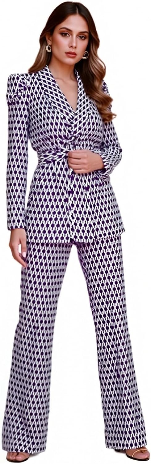 SheKiss Casual Pantsuits for Women Dressy Two Piece Business Set Oversized Blazer Professional Clothes - Image 2