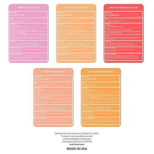 Miniatura 42 de Touchland Aerosol desinfectante hidratante para manos, DREAM 5 Set (sandía, baya, coco de playa, sándalo, estuche de niebla de mano blanca helada)