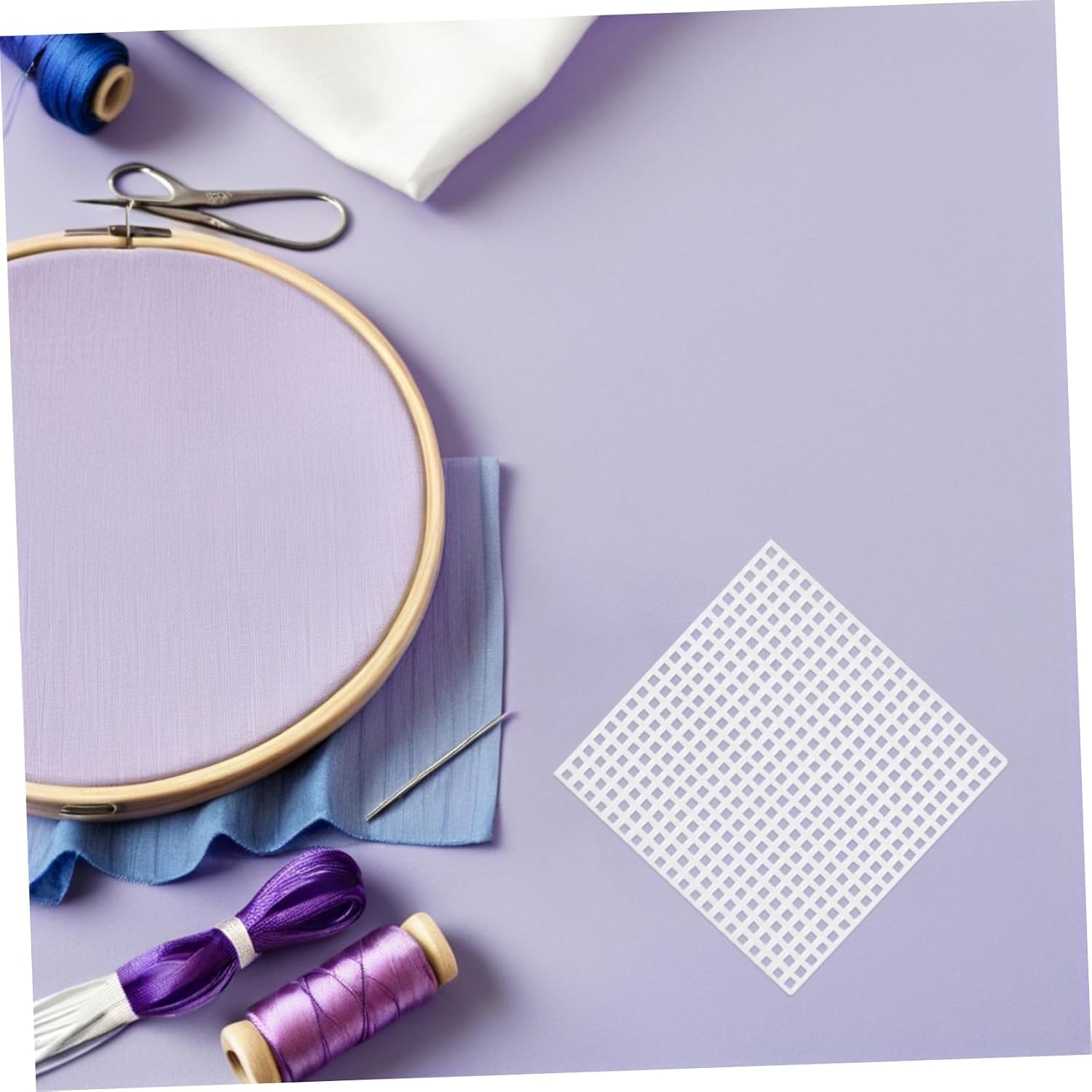 Artibetter 3sets Mesh Yarn Sheets 8x8cm Square Embroidery Canvas Pe Plastic Lightweight for Cross-Stitch Coaster Crafting 30pcs*3