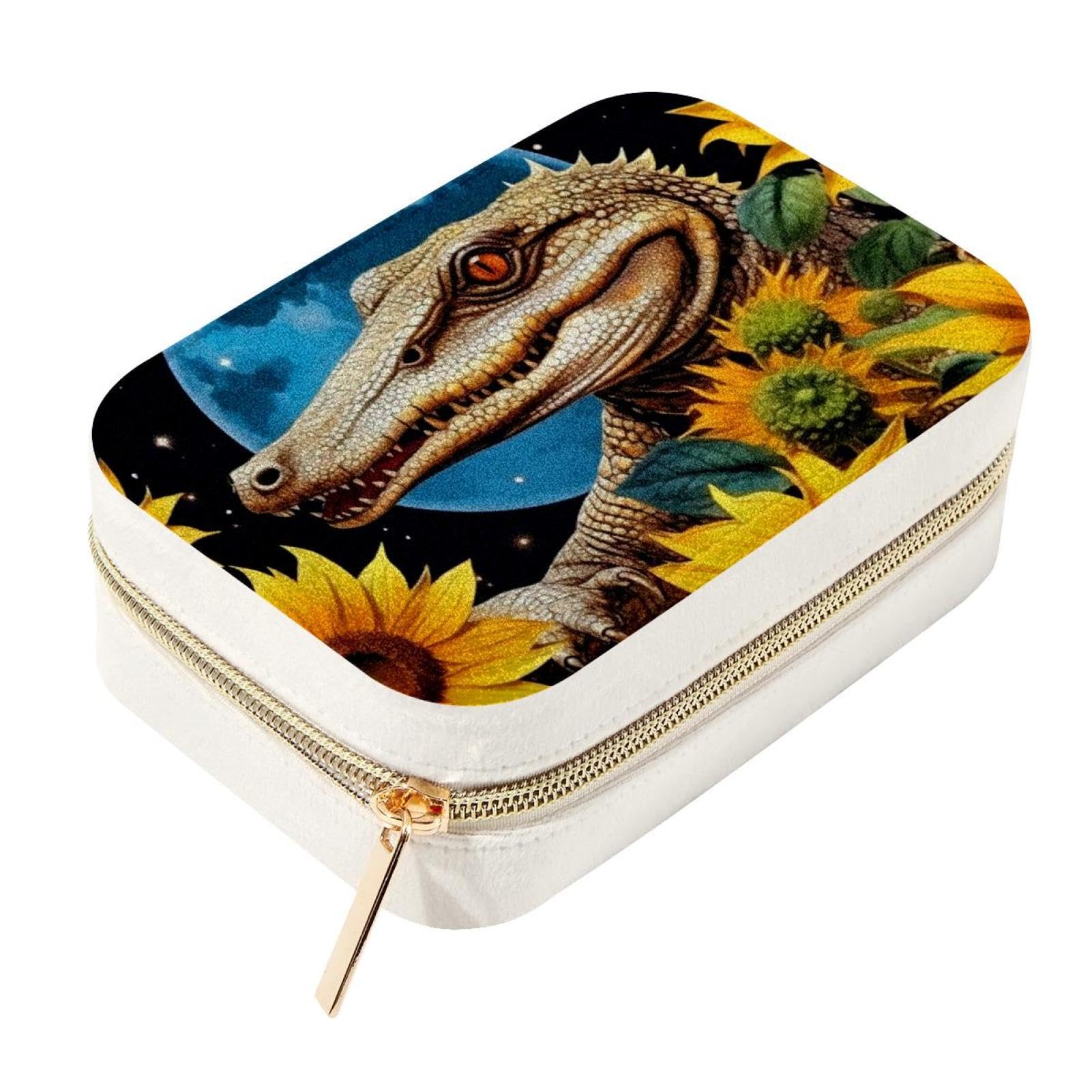 Boîte à bijoux spacieuse anti-nœuds, étui de rangement crocodile portable