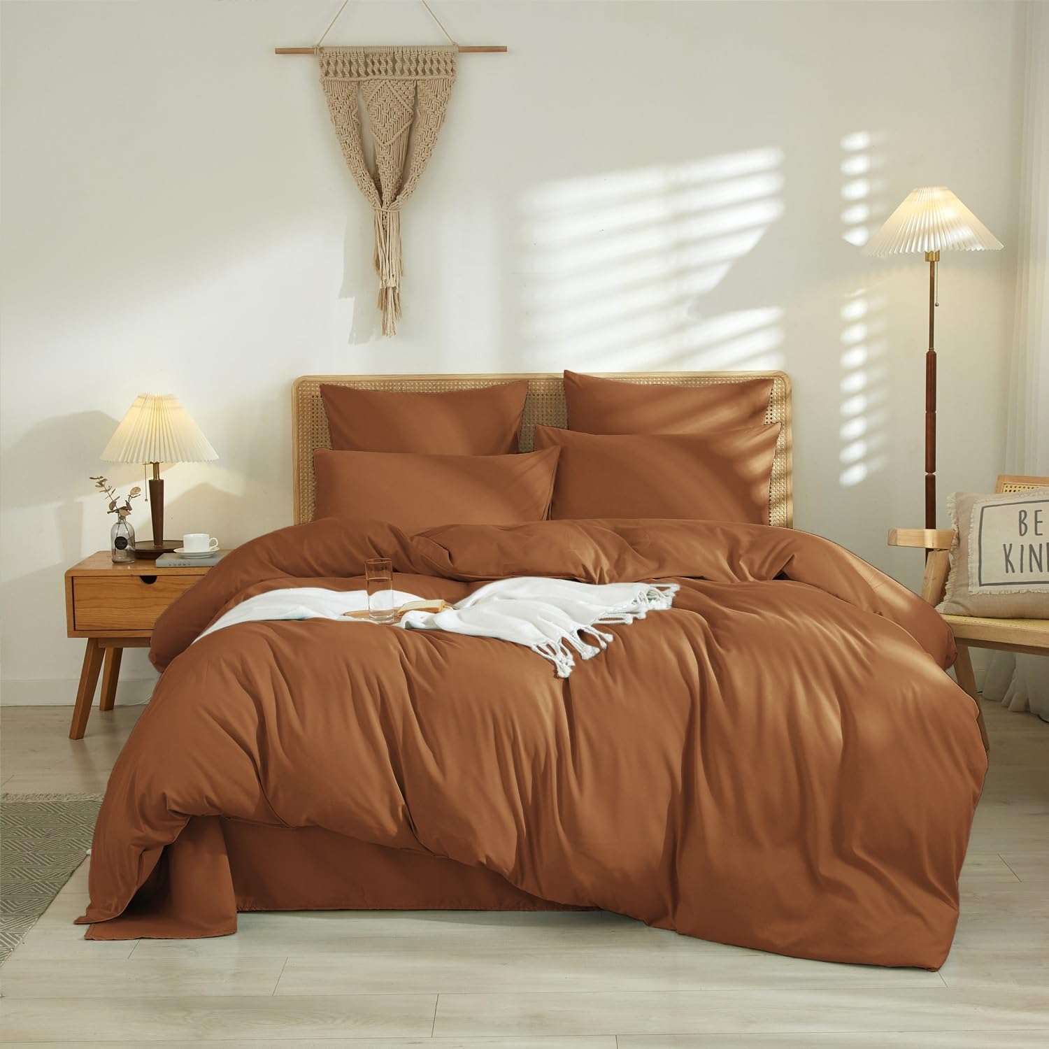 Juego de Funda Nordica Cama 135/150 Marrón Topo 100% Microfibra Transpirable Suave Moderno Juego de Funda de Edredón 240x220 y Fundas Almohada (50x75cm)