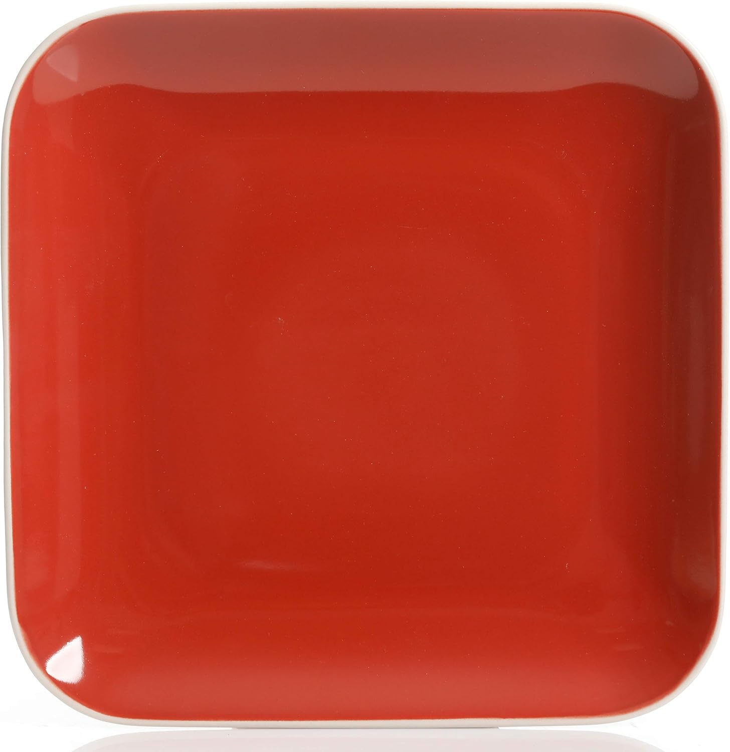  | Gibson Overseas, Inc. Gibson Home Dance Dinnerware Set Soft Square Stoneware (16 Piece), Red, 16pc: Dinnerware Sets