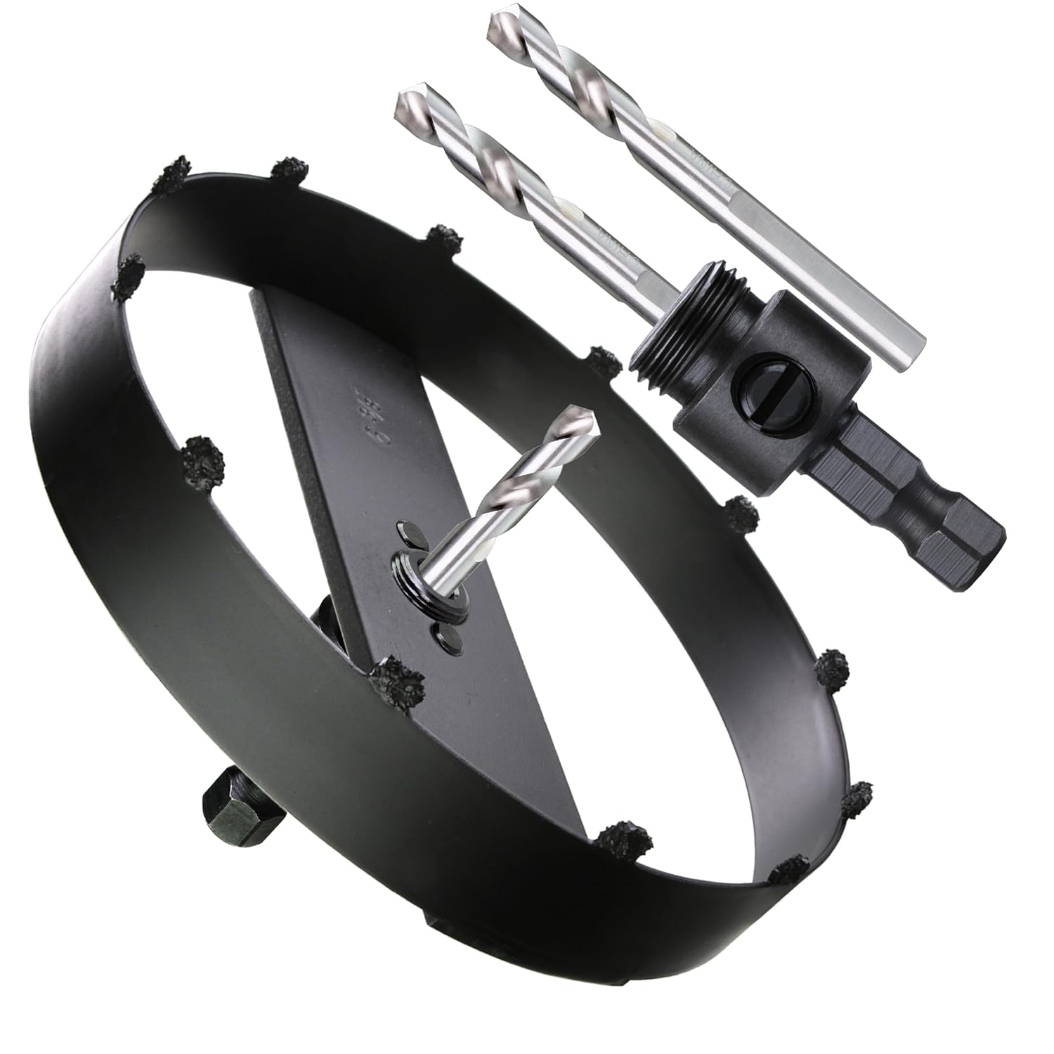 4 4-3/8 6-3/8 6-7/8” Carbide Grit Hole Saw Cutter for 6 5 4” Recessed Light Segmented Cutting Edge 4X Faster Than Bi-Metal Hole Saw Cutting Drywall Ceiling Tile Wood Plaster MDF Drywall