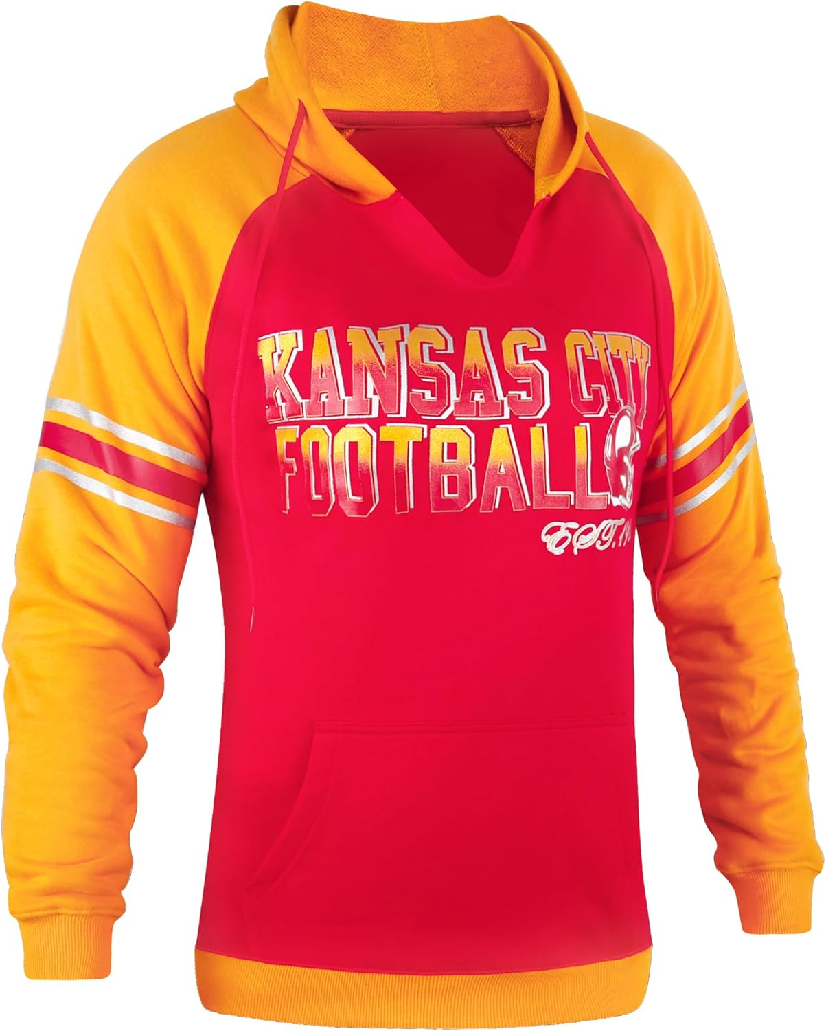 Womens City Football V Neck Athletic Fleece Hoodies Pullover Raglan Sweatshirts - Image 2