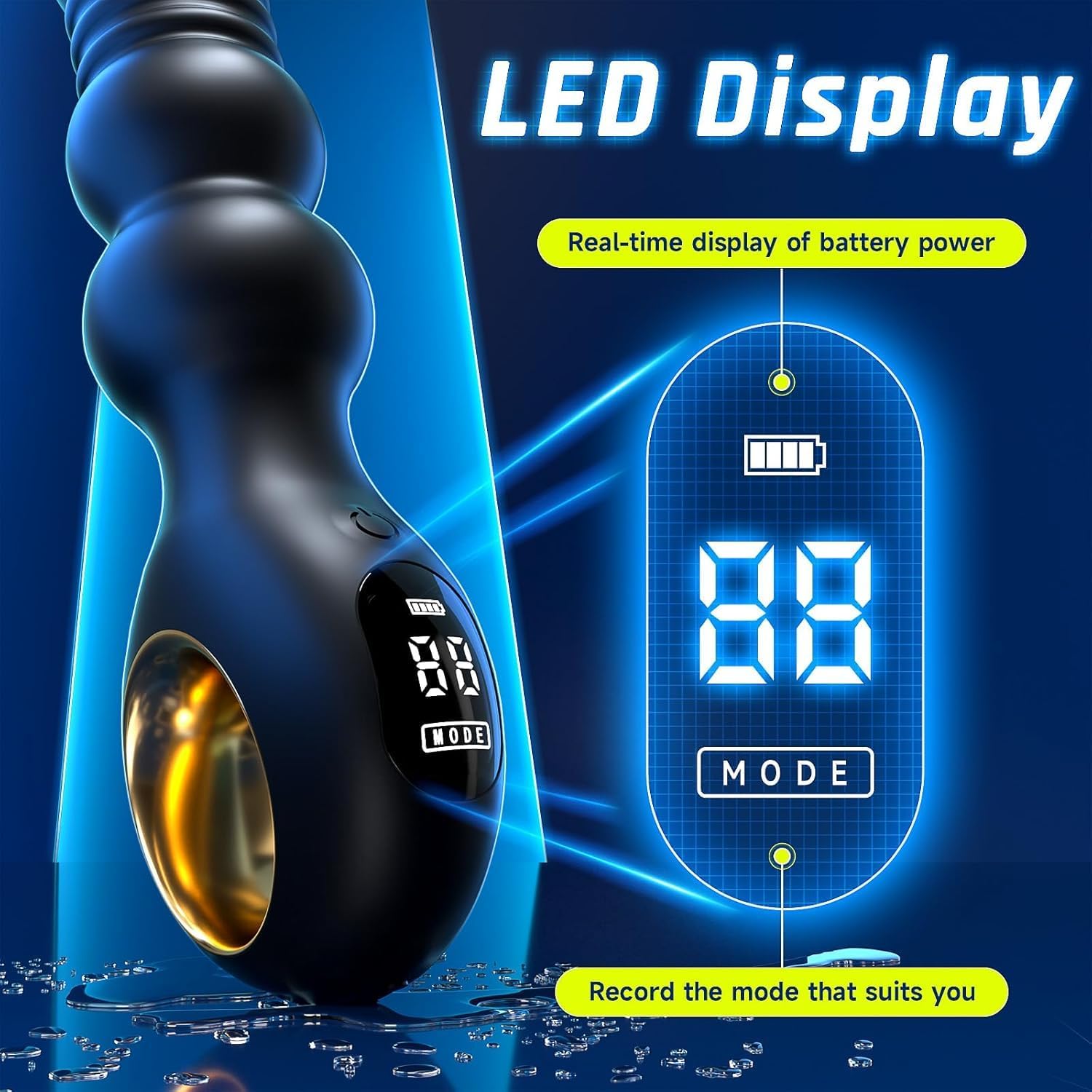 BEISAR Anal Beads Prostate Massager Anal Toys, Male Sex Toys for Men Sex Toy Anal Plug Adult Toys with 9 Thrusting Vibrating Dildo Male Vibrator Butt Plug for Women App Control LCD S&M Ticklers