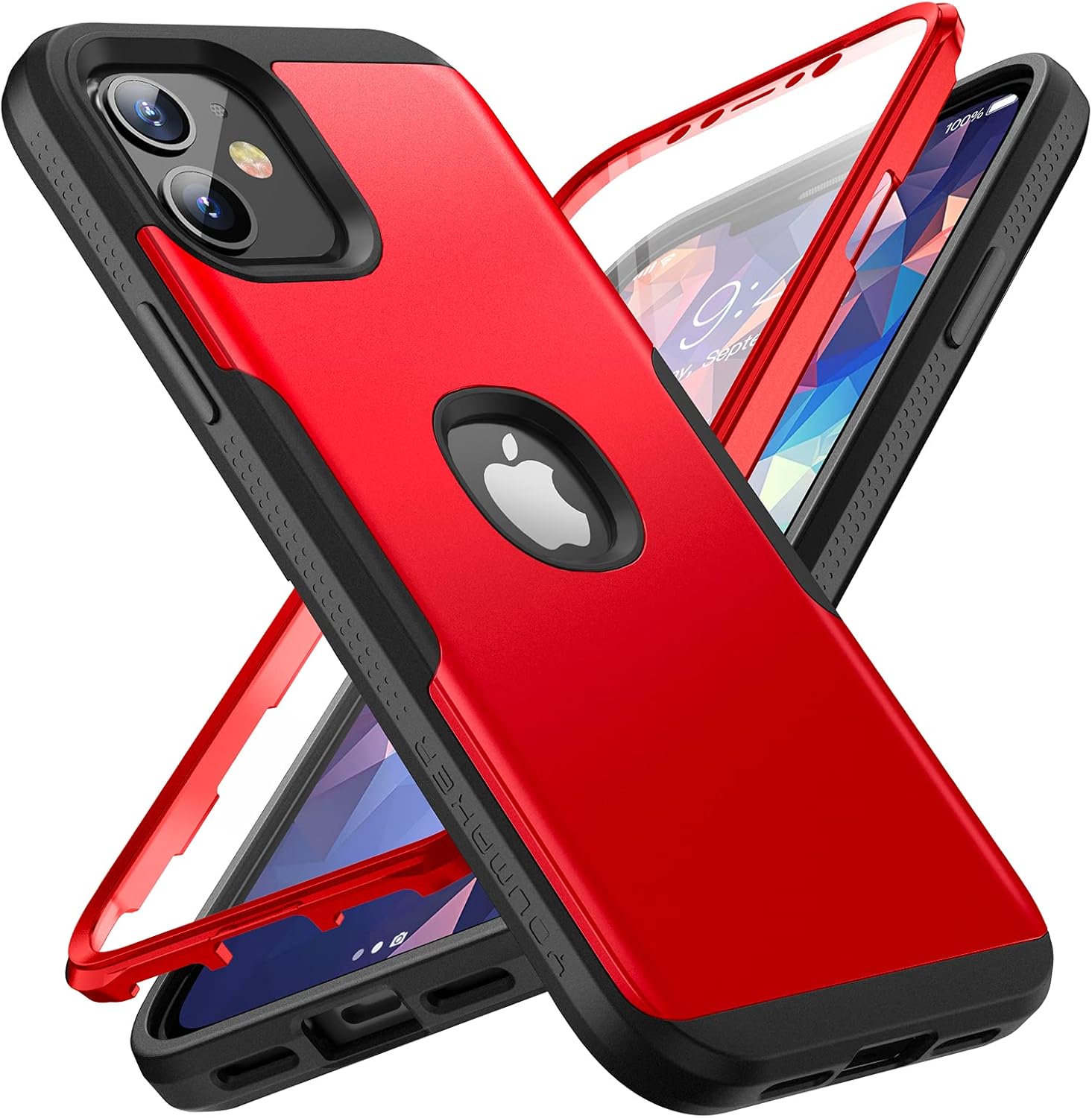 YOUMAKER Case for iPhone 12/12 Pro, Full Body Rugged with Builtin