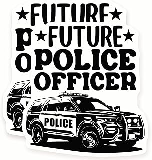 Police Officer Magnets - Future Cop Car - Law Enforcement Decor - 2 Pack - Sticks to Fridges, Lockers, Toolboxes & More - Made in USA - AQS10324