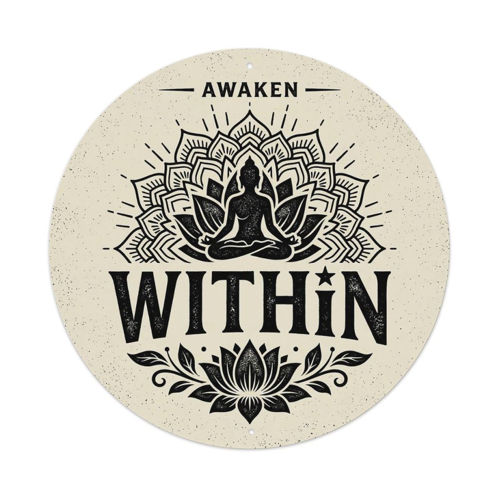 Zen Flower Meditation Den Awakening Metal Tin Sign