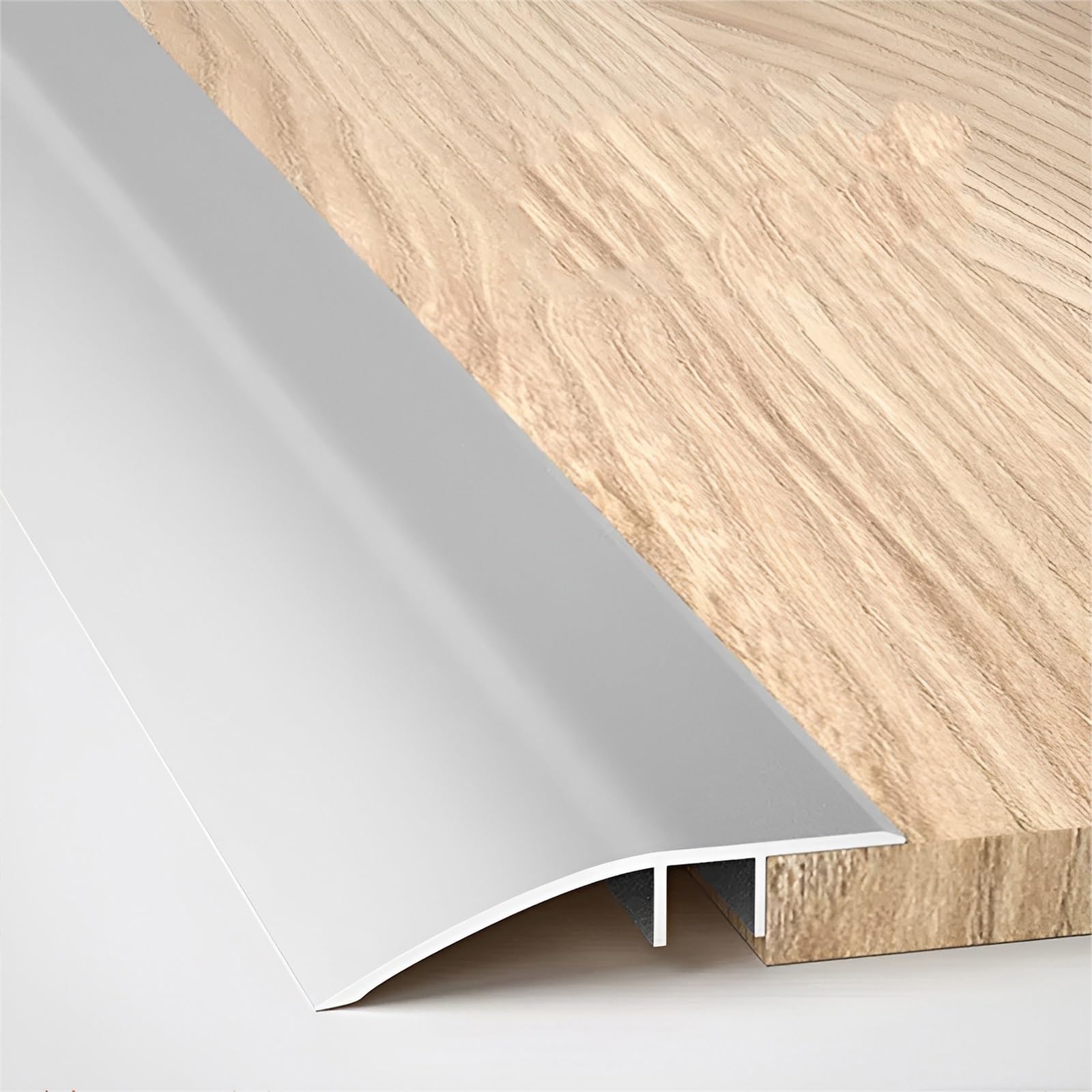 Aluminum Floor Transition Strip, Suitable For Doorways Threshold Ramp Tile Laminate Planks, Bridge The Height Between 5-15mm(Silver)