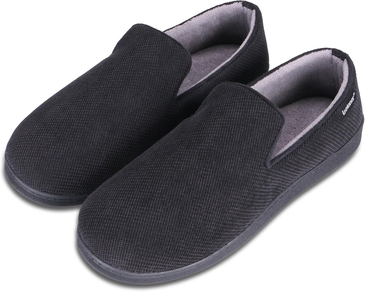isotoner Men's Indoor/Outdoor Breathable Diamond Corduroy Slippers With Memory Foam Comfort