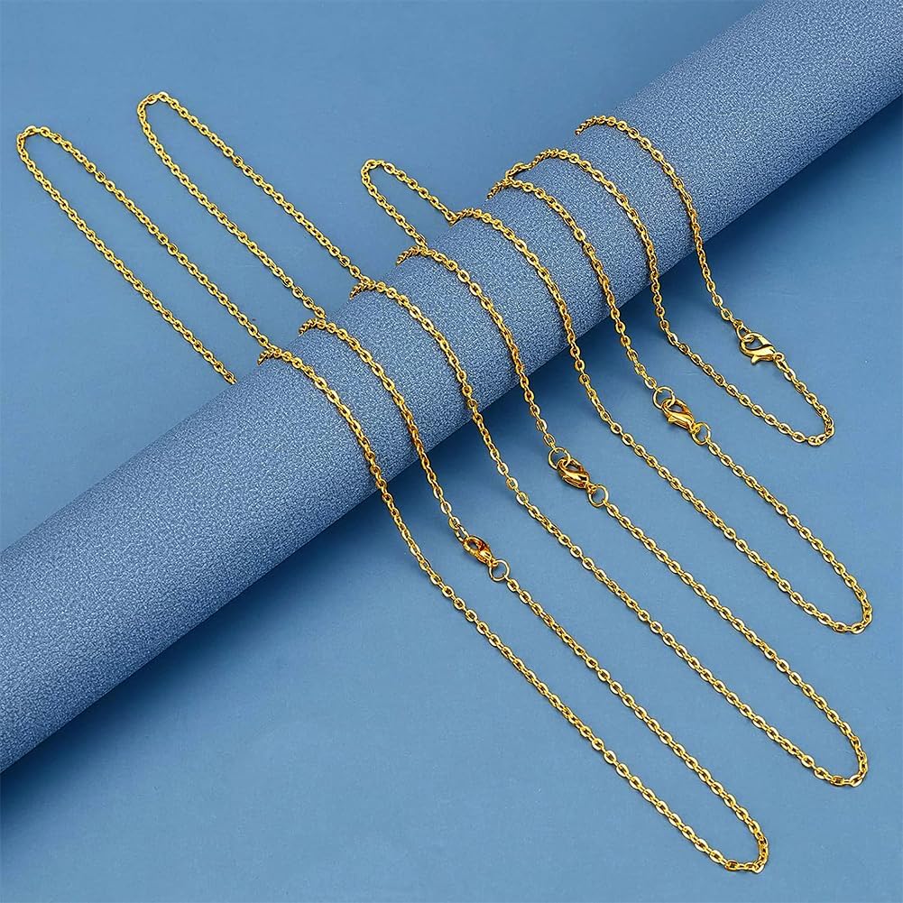 PH PandaHall 33 ft Necklace Chains 2.2mm Golden Iron Cross Chains Link Flat O-Shaped Cable Chains Craft Jewelry Chain for DIY Necklace Bracelet Jewelry Making Valentine, 3x2.2x0.6mm