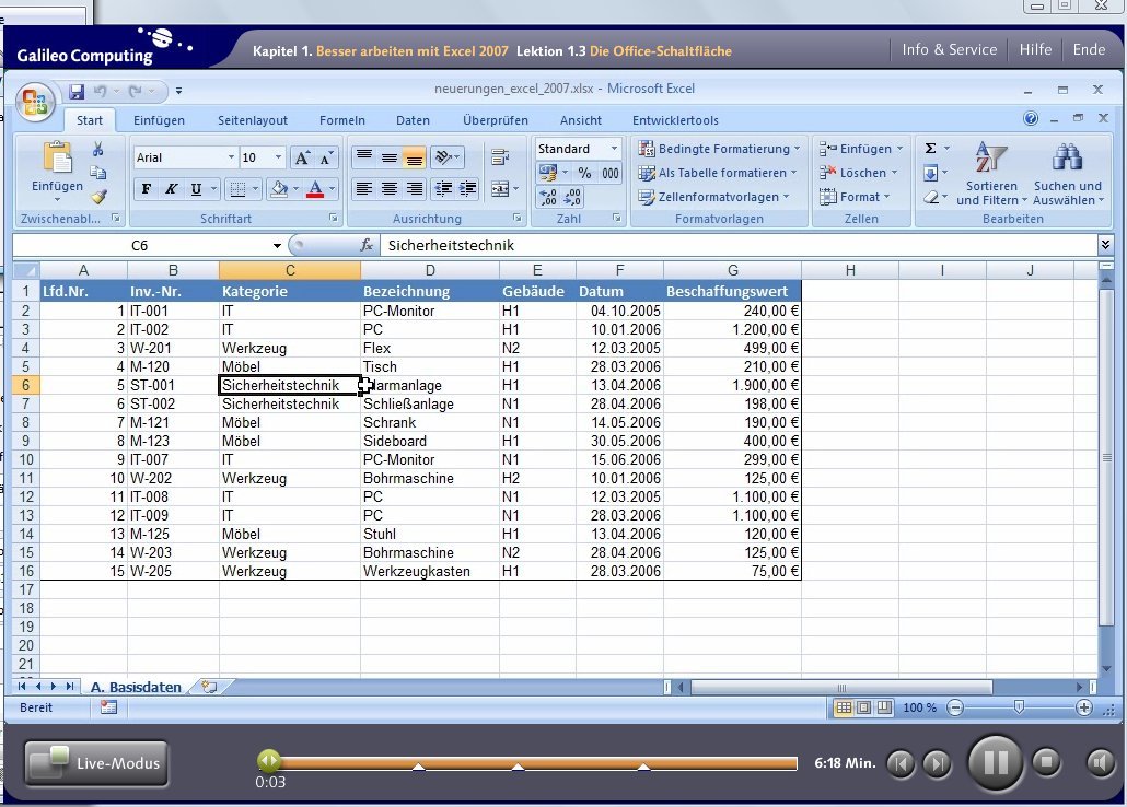 Excel 2007 professionell einsetzen. Das Video-Training für Controlling, Finanzplanung, Personalplanung, Büroeinsatz und Projektmanagement