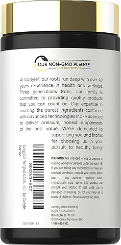 Miniatura 3 de Carlyle Tongkat Ali | 180 cápsulas de liberación rápida | 1,600 mg | Suplemento sin OGM y sin gluten