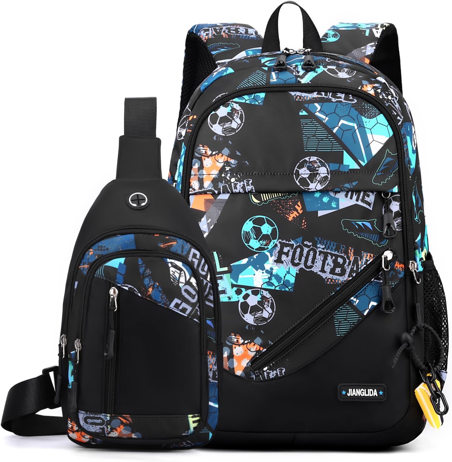 ZHIERNA Schoolrugzak voor jongens en meisjes, schooltassen voor 8-14 jarige jongeren, boekentas, geschenkidee, basisschool of middelbare school, donkergroen, 12,6 x