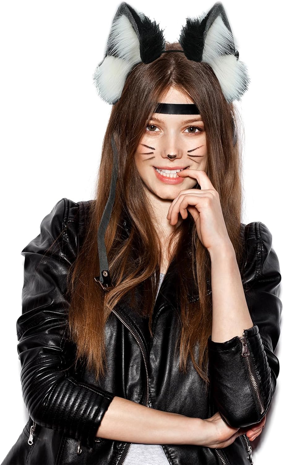 Handmade Faux Fur Animal Ears Headband - Fox, Wolf, Cat Designs, Long Fur Ears, Furry Headwear for Halloween Cosplay Costume - Image 5
