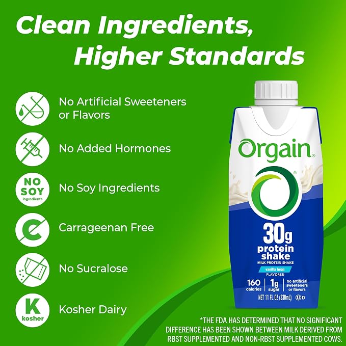 Orgain Batido Proteico Vainilla 30g Pack 12 miniatura 4