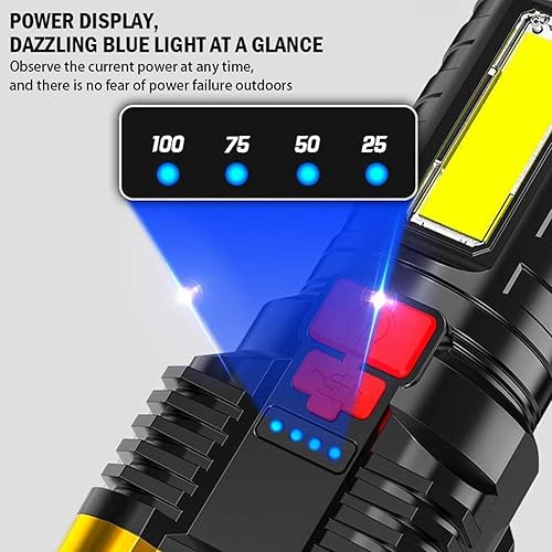 Miniatura 4 de ZZKHGo Five Explosion LED Flashlight - 5000 Lumens Super Bright Flashlights, Zoomable Powerful Flashlights High Lumens Rechargeable Handheld Small