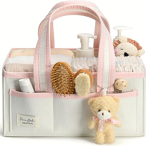 Miniatura 12 de Organizador de Pañales PeraBella XL con Asa, Bolsa de Regalo para Baby Shower, Artículos Imprescindibles para Registro de Búsqueda, Organizador de