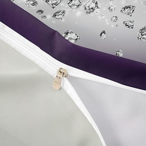 Miniatura 6 de Erosebridal Juego de ropa de cama de color degradado morado, funda de edredón de tamaño individual, funda de edredón abstracta moderna para adultos,