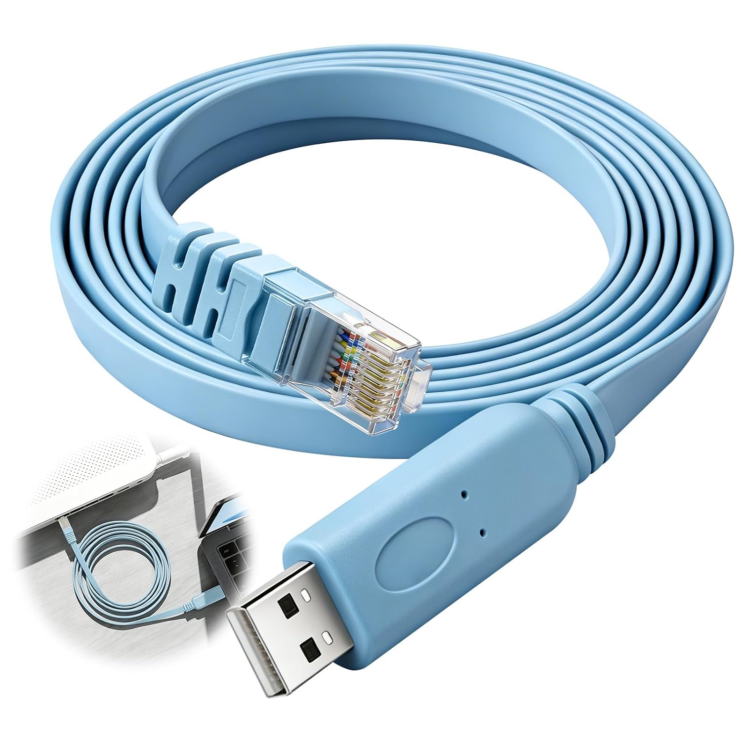 Професійний консольний кабель USB RJ45 для підключення терміналів, комутаторів та маршрутизаторів