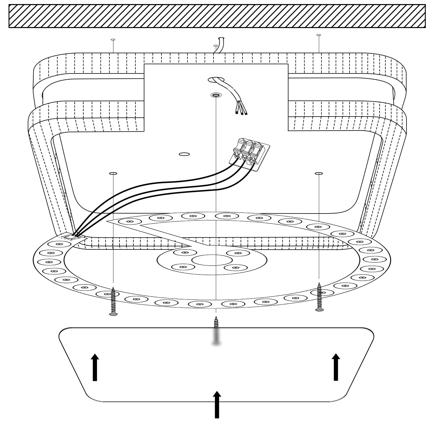 Plafoniera a LED Legno 24W Quadrata Moderno Lampada da Soffitto Luce calda 3000K Doppio Strato Lampada da soffitto per Cucina Soggiorno Corridoio, Ø30CM