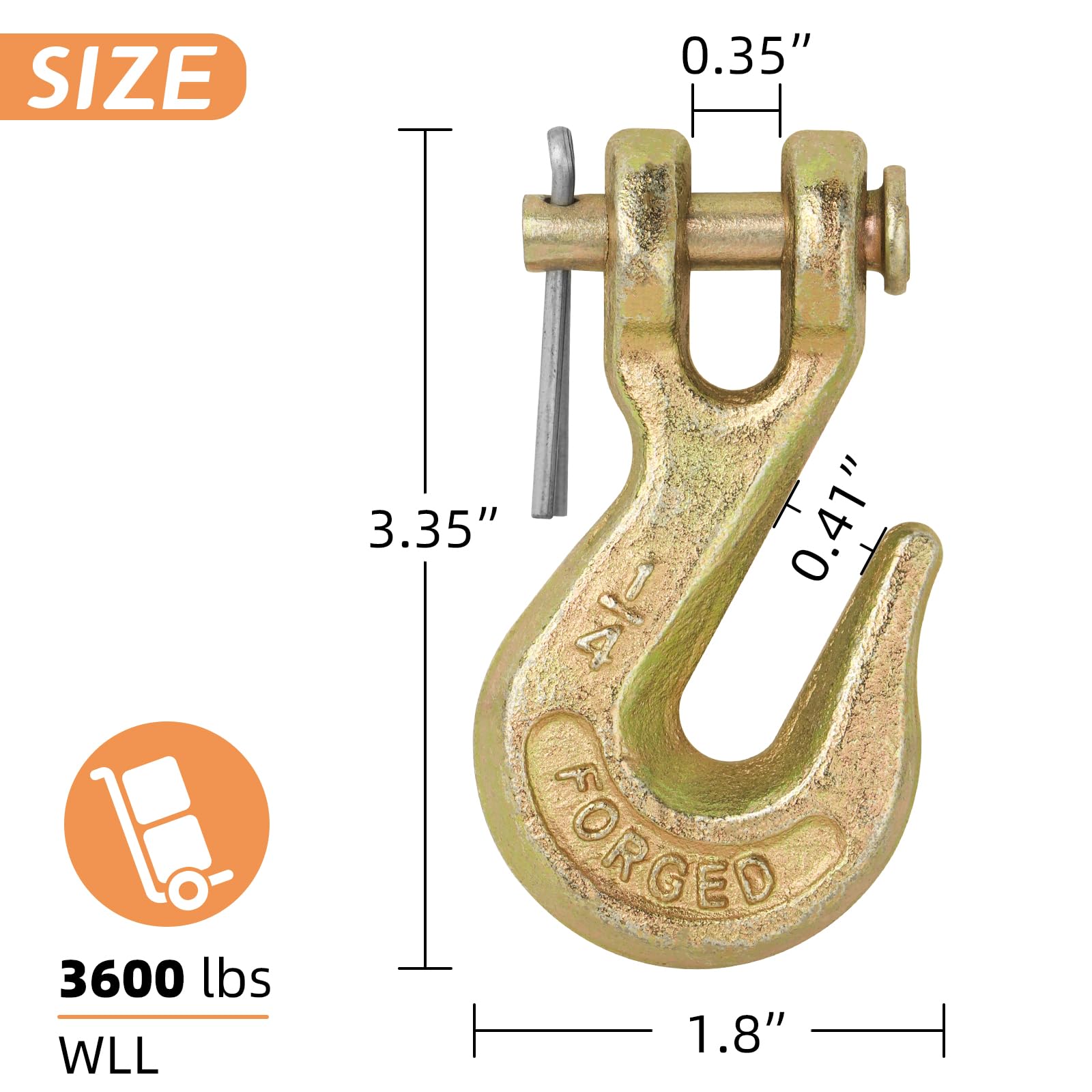 Snapklik.com : PALOZO 1/4 Inch Clevis Grab Hook Pin Clevis Rigging Tow ...