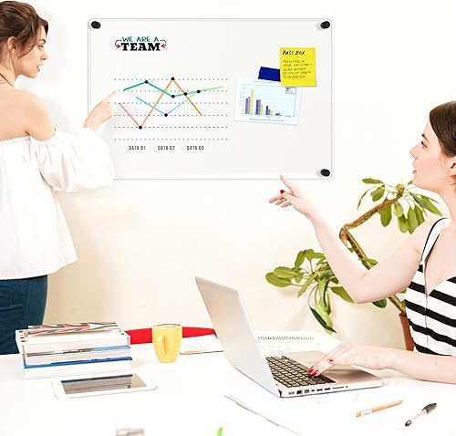 Miniatura 7 de Pizarra acrílica de borrado en seco para pared, 36 x 24 pulgadas, tablero de notas acrílico negro no magnético, planificador familiar grande y