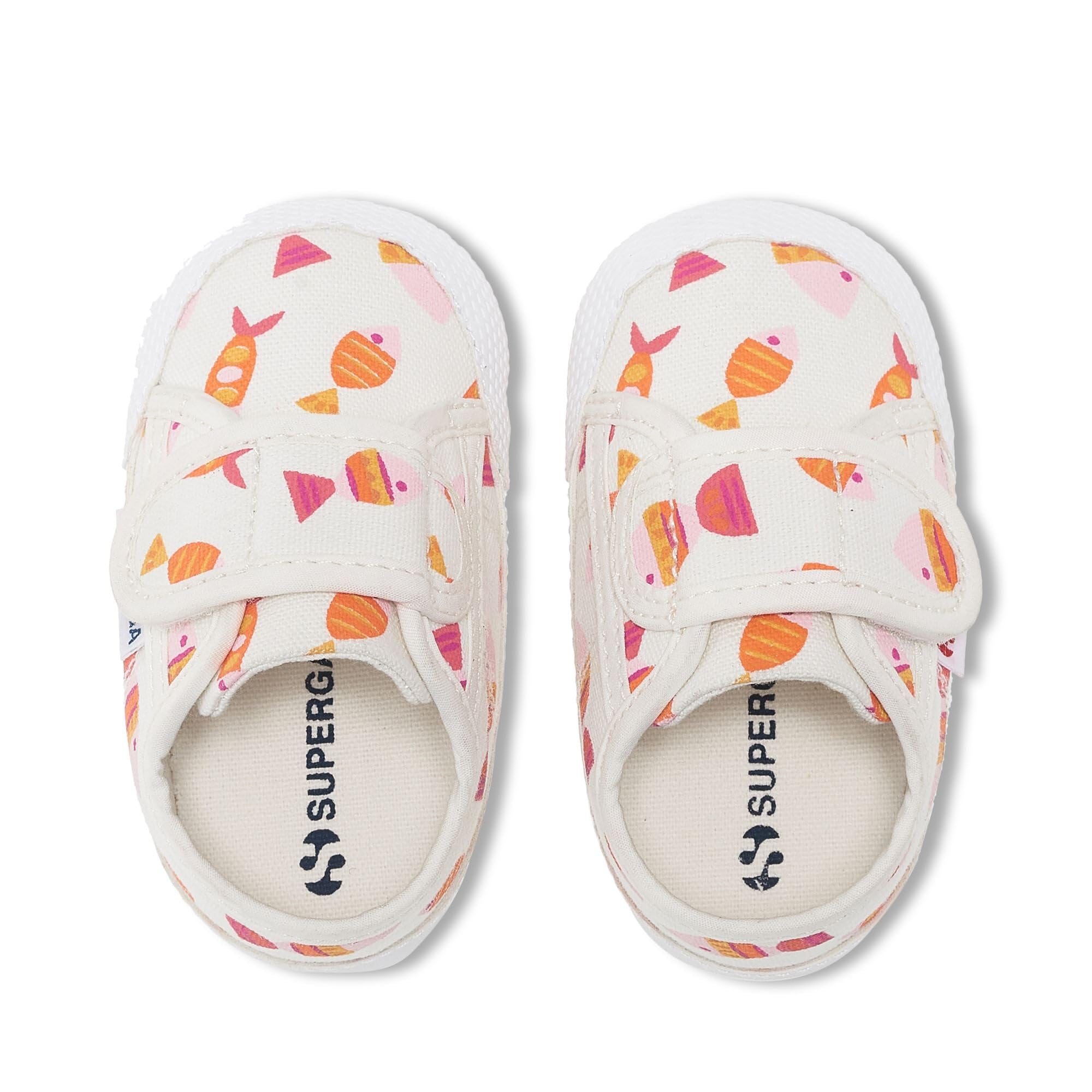 SUPERGA - Sneakers,Neonato,Bianco,Sportive,Modello 4006 Baby Strap Candy Fish,Numero: 18