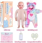 BABESIDE Baby Dolls, 15-Inch Realistic Soft Cloth Body Baby Doll Real Life Baby Dolls with Accessories in Rainbow Plush Bear Outfit, Strawberry Scented Gift for Girls Age 3+, Pretend Play, Collection