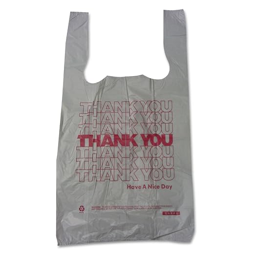 Barnes Paper Company Plastic Thank You T-Sacks, 6" X 4" X 15", 2 Mil, White - Includes 2000 Per Case. (640206727976)
