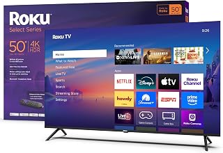 Roku 50-Inch Select Series 4K HDR Smart TV 2025 - Enhanced Voice Remote, Free Live TV, Wi-Fi Streaming