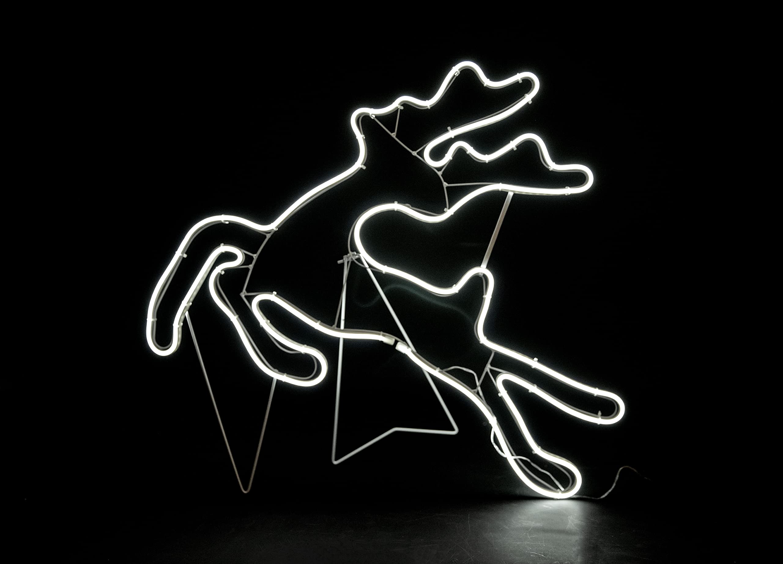 Shatchi Cool White LED Jumping Reindeer Silhouette Christmas Light