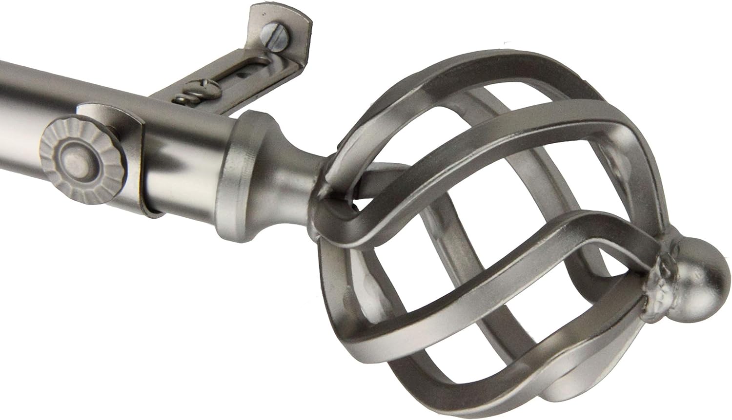 Rod Desyne 3/4" Wring Curtain Rod, 120-170 inch, Satin Nickel