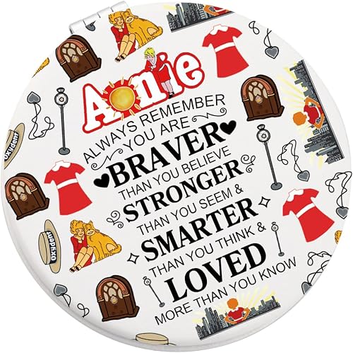 WSNANG The Musical Inspired Gift Musical Orphan Theater Travel Compact Pocket Makeup Mirror Musical Theatre Fans Gift (Anni Mirror-T)