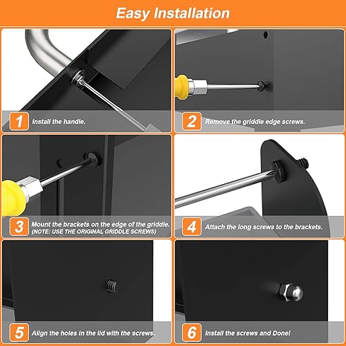 Miniatura 3 de Tapa de plancha para plancha Blackstone de 36 pulgadas, con cubierta de parrilla, plancha con tapa con bisagras para exteriores, capucha de tapa