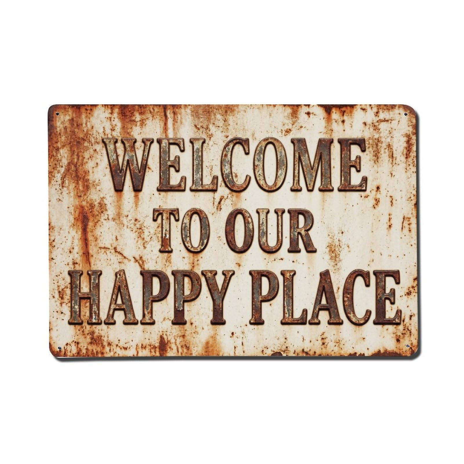 Welcome Farmhouse Entrance Typography Metal Tin Sign Plaque Wall Decor for Cafe, Club Bar, Office, Home Garden Metal Poster 8x12Inch