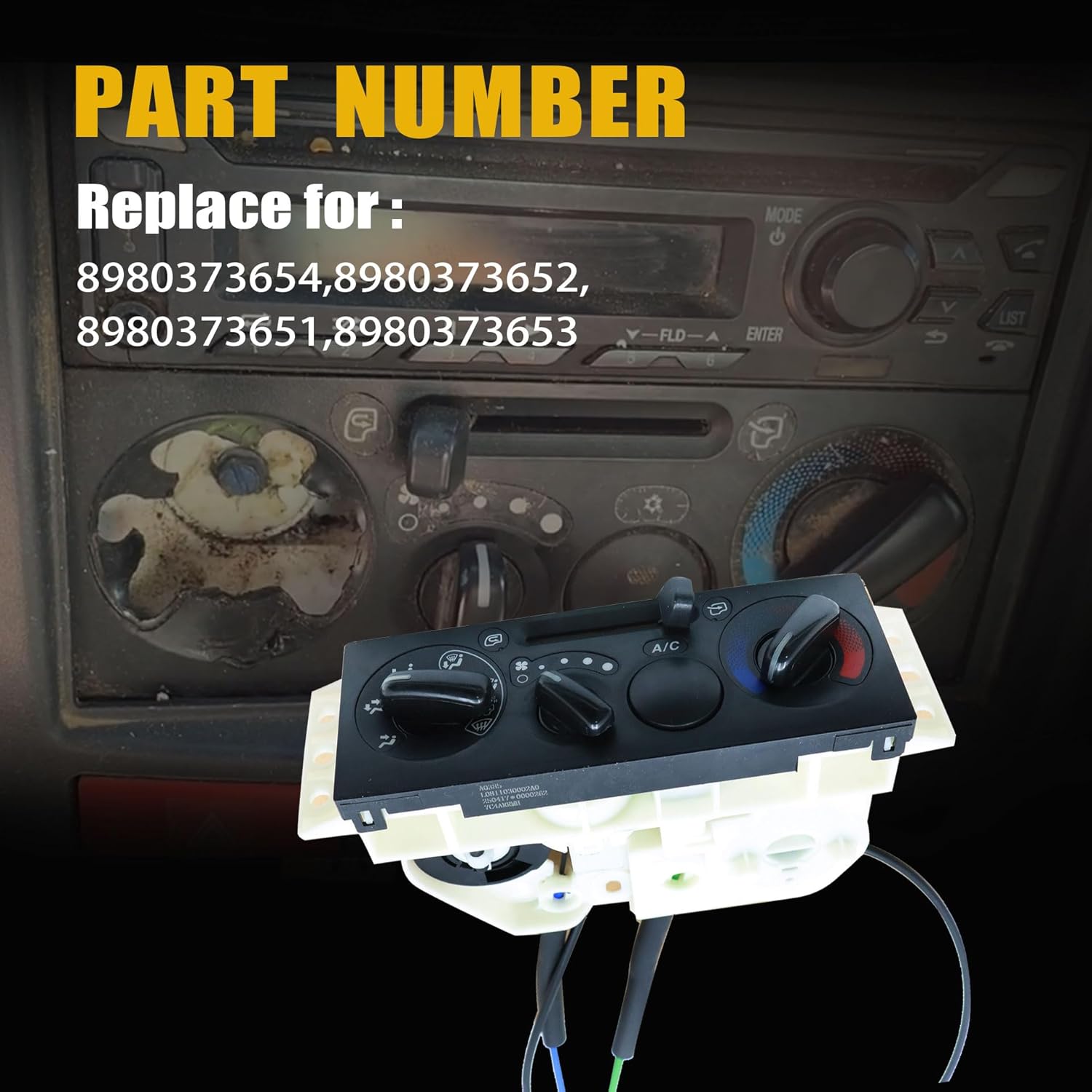 GXARTS Climate Controller Panel Switch Heater AC 8980373654 8980373652 Compatible With ISUZU NPR NQR 2008-2022