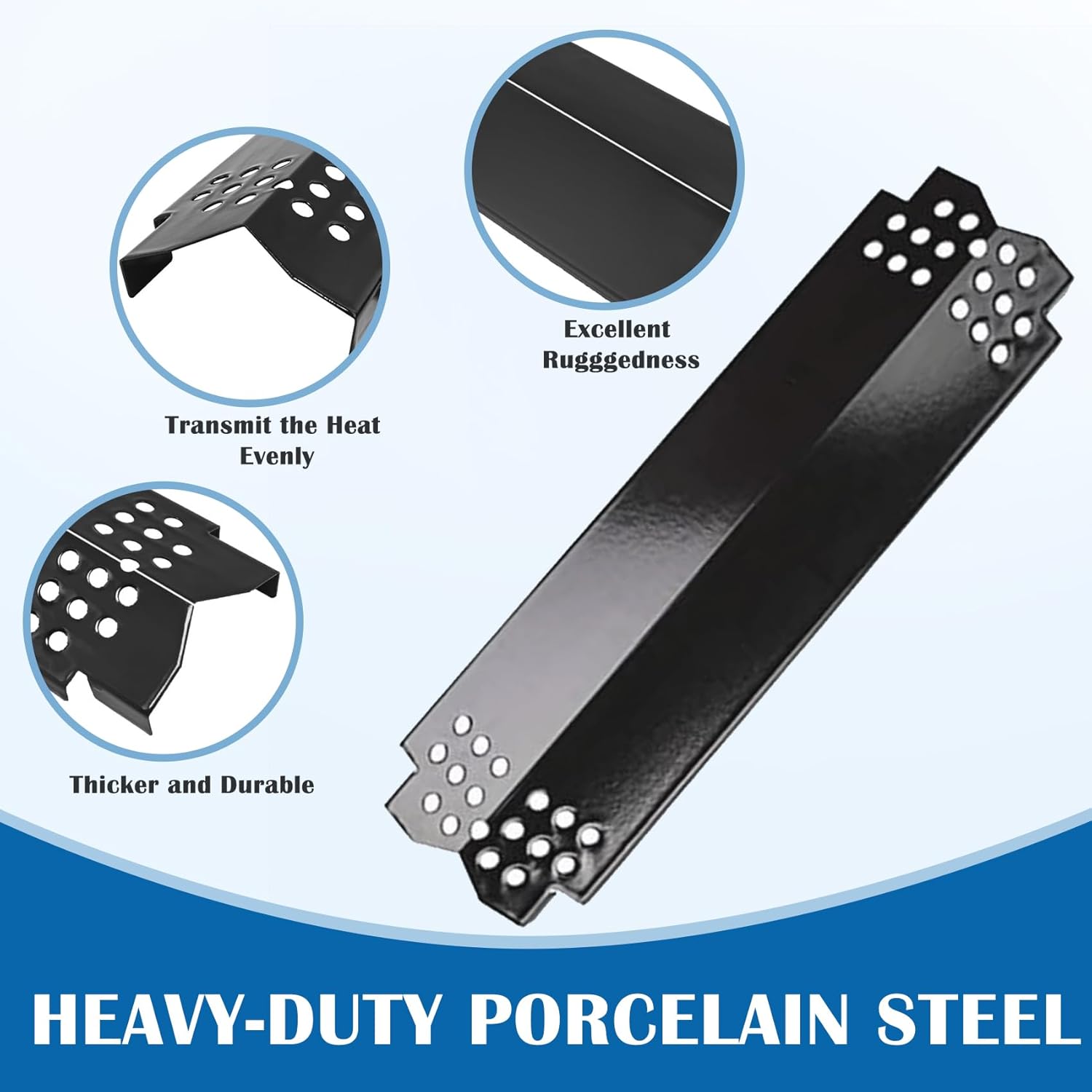 SafBbcue Grill Replacement Parts for Expert Grill 5 Burner 720-0968 Parts, Cooking Grates and Heat Plates for Expert Nexgrill 720-0968C Replacement Parts 5 Burner, Grid & Heat Shield for Expert Grill