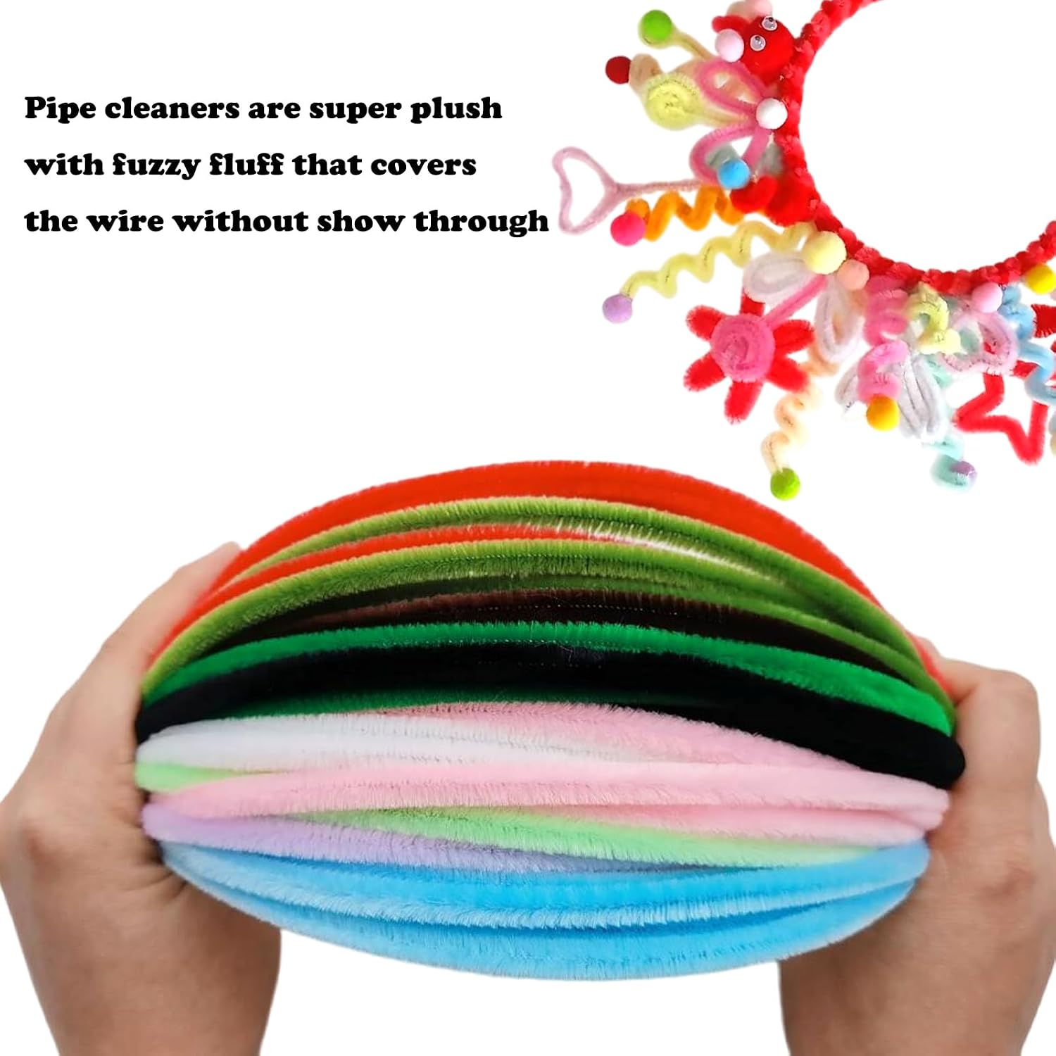 Swpohrat 100 Pieces Moss Green Pipe Cleaner Craft Set,Thick Fuzzy Chenille Stem Pipe Cleaners for DIY Craft Projects and Decorations