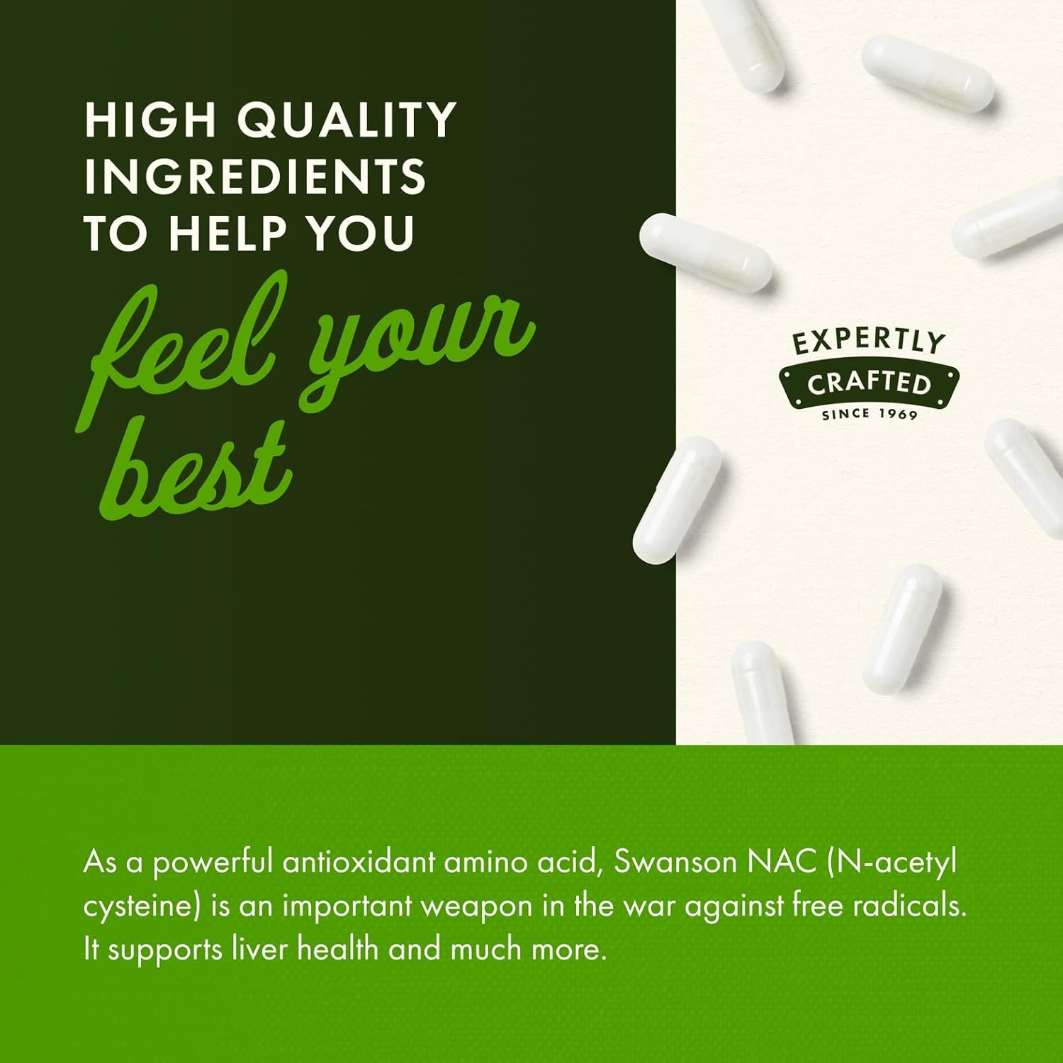 Swanson NAC N-Acetyl Cysteine Antioxidant Liver Support & Amino Acids Supplement 600 mg 100 Capsules - Image 5