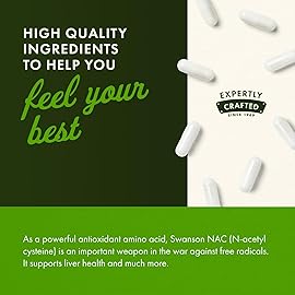 Swanson NAC N-Acetyl Cysteine Antioxidant Liver Support & Amino Acids Supplement 600 mg 100 Capsules