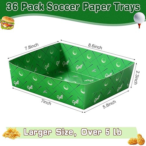 Miniatura 3 de Umigy Paquete de 100 bandejas de papel de golf de 5 libras, platos de golf grandes, botes de comida, cuencos de golf desechables, bandeja de servir,