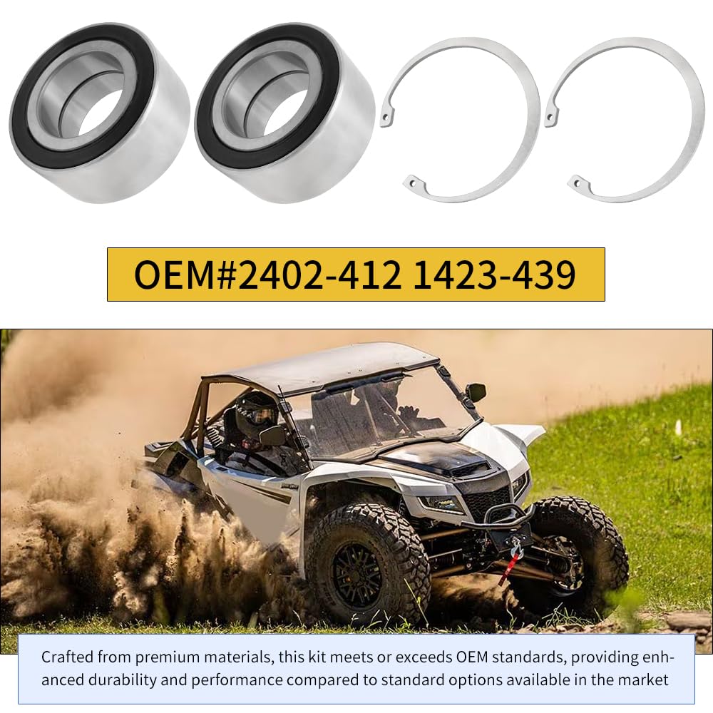 2PCS Front & Rear Wheel Bearing Kit Compatible with Arctic Cat Wildcat XX 2018-2023 OEM# 1423-439 2402-412